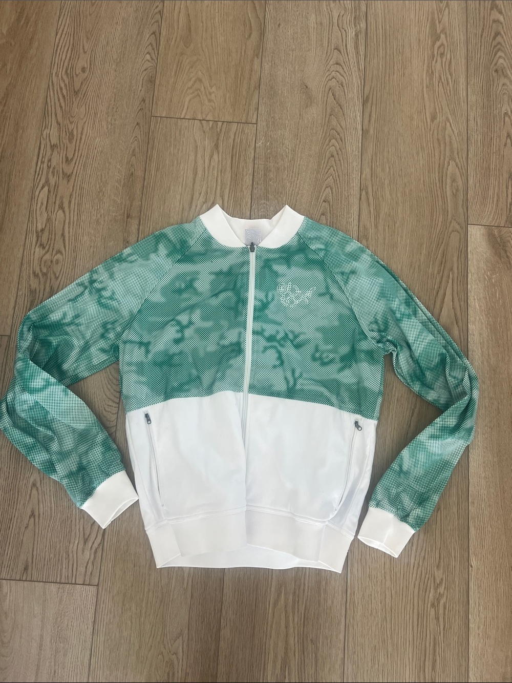 Burton Teal and White Zip Bomber Jacket